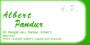 albert pandur business card